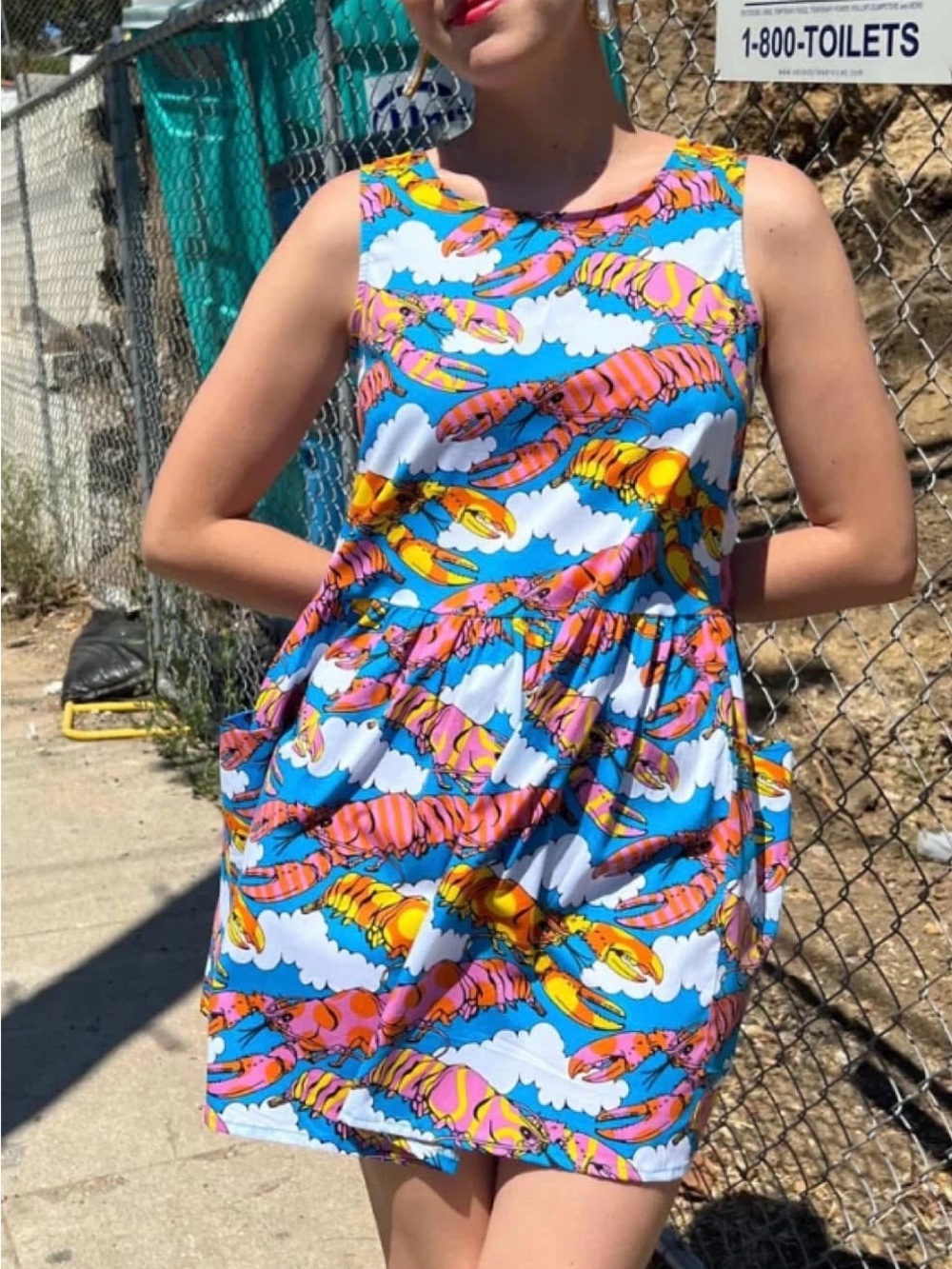 Nooworks Lobster Dream Big Pocket XL Dress - A Line Mini Dress